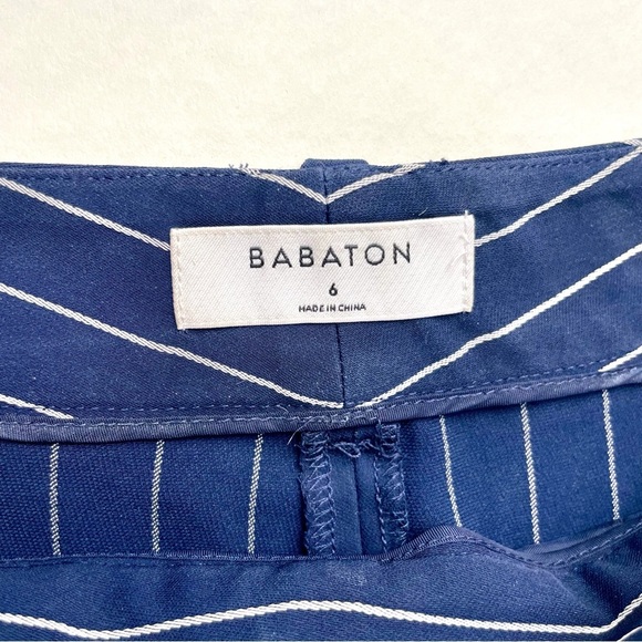 Babaton Navy and White Striped Trousers - Picture 2 of 4